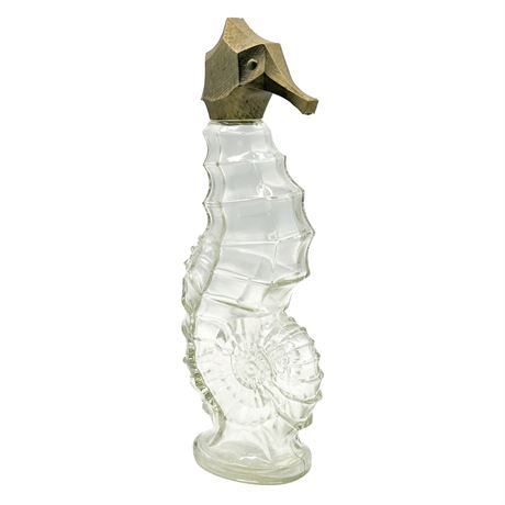 Vintage Avon Seahorse Glass Decanter Bottle