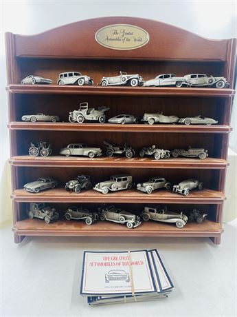 Franklin Mint Pewter Automobiles of the World Set