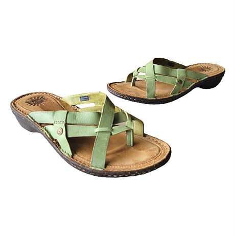 Ugg "Lanni" Criss-Cross Leather Flip Flop Sandal