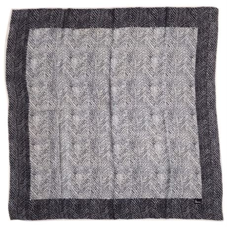 Vintage VERA Black & White Herringbone Silk Scarf