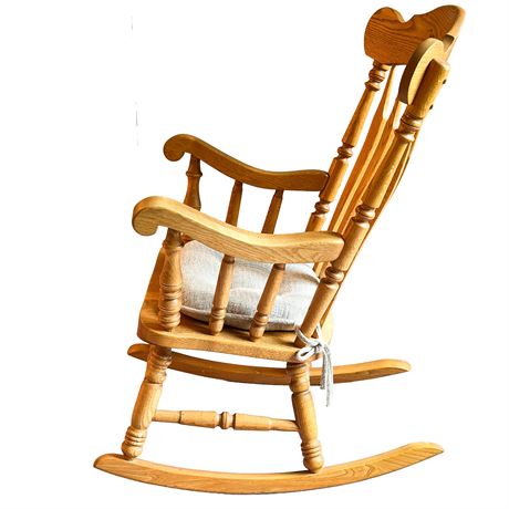 Vintage Robinson's Furniture Solid Oak Rocking Chair
