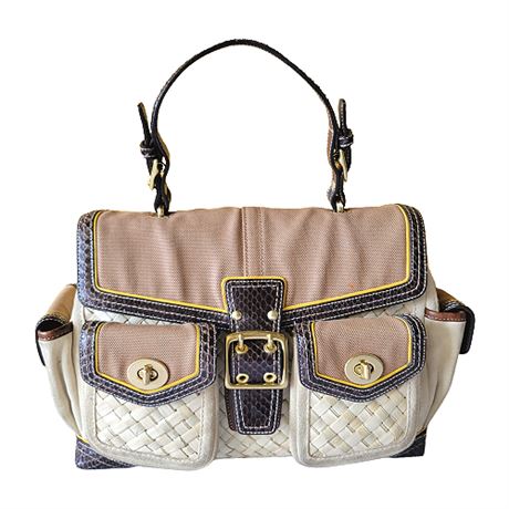 Coach "Daphne" Limited Edition Straw/Python Handbag