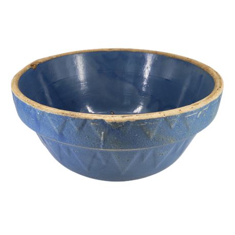 Vintage Blue Stoneware Mixing Bowl