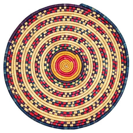 Artisan Made Coiled Flat Woven Basket