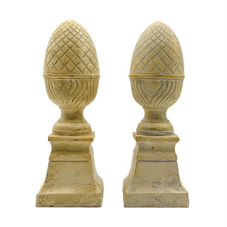 Pair of Decorative Plaster Artichoke Pedestals