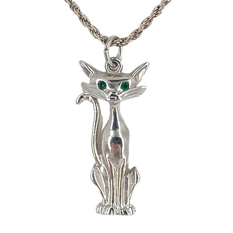925 Sterling Cat Necklace - Purrrfect Gift for Cat Owner