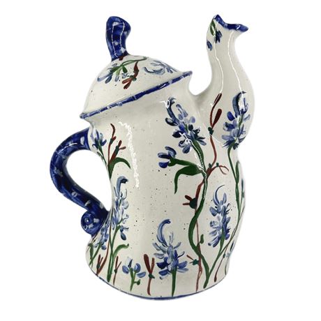 Vintage Mayco Ceramic Sassy Bluebonnet Teapot