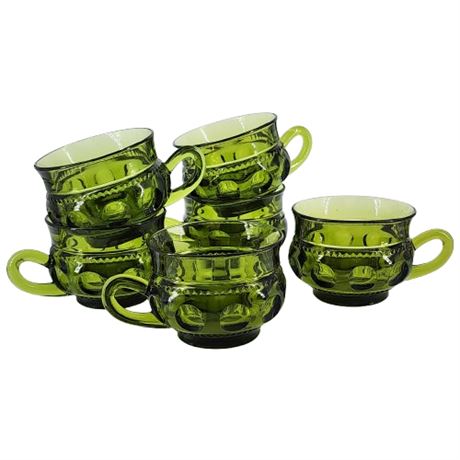 Vintage  COLONY Color Crown Green Punch Cups, Set of 6