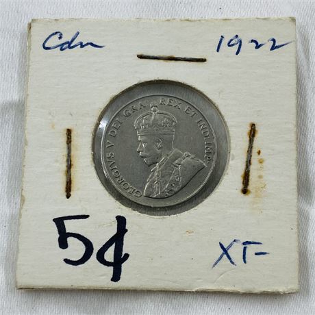 XF 1922 Canada Silver Nickel