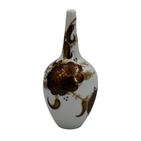 Rosenthal Gold & White Tapered Neck Vase