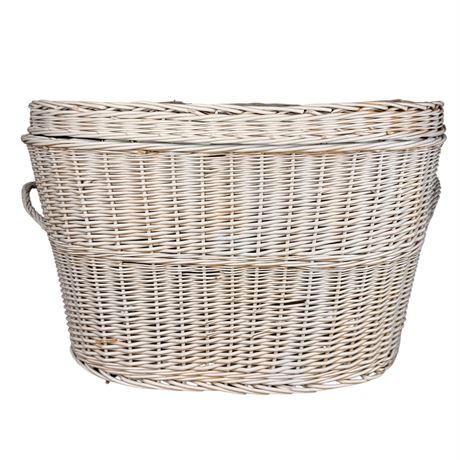 Large White Wicker Chest