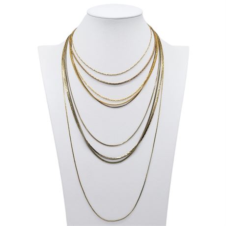 Nine Vintage Chain Necklaces