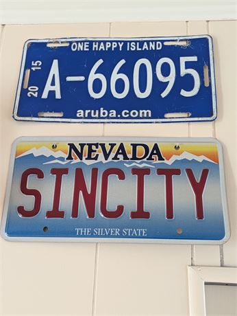 Lot 3 License Plates - Aruba, Nevada & Louisiana