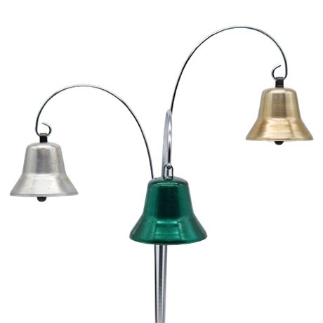 Three Vintage Aluminum Bell Ornaments