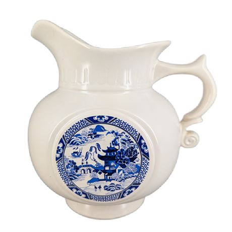 Vintage McCoy USA Blue Willow White Large Pitcher #202