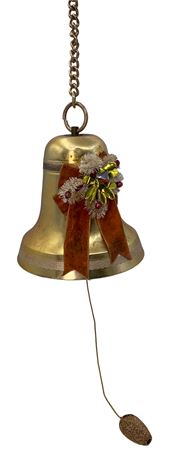 Golden Metal Mid Century Holiday Bell Decoration, Japan