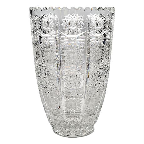 Hand Cut American Brilliant Style Crystal Vase