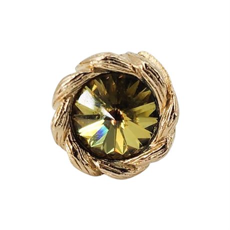 Vintage SWANK Watermelon Rivoli Rhinestone Tie Tack