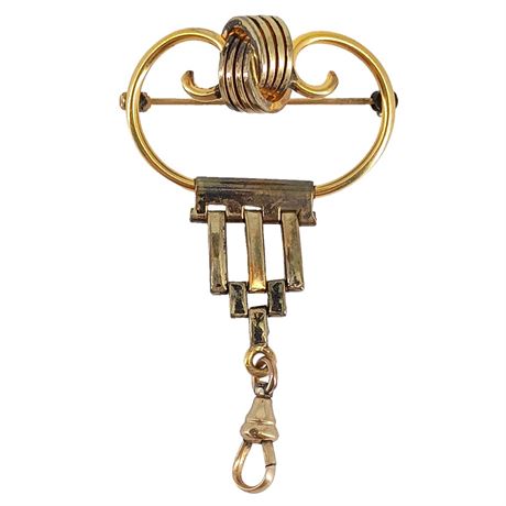 Vintage Watch Holder Brooch with Articulated Drop Clasp