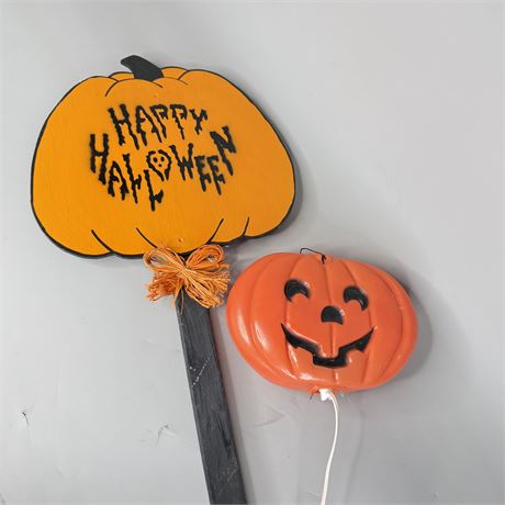 Happy Halloween Yard Sign and Window Blow Mold