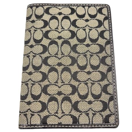 Authentic Coach Monogram Passport Wallet with Small Flaw