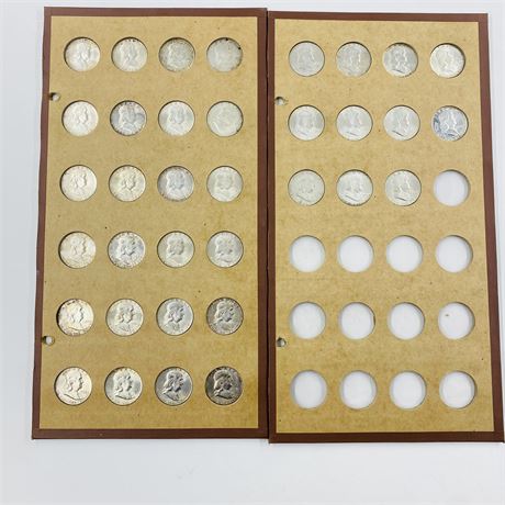 GEM BU COMPLETE Franklin Half Dollar Set 1948-1963