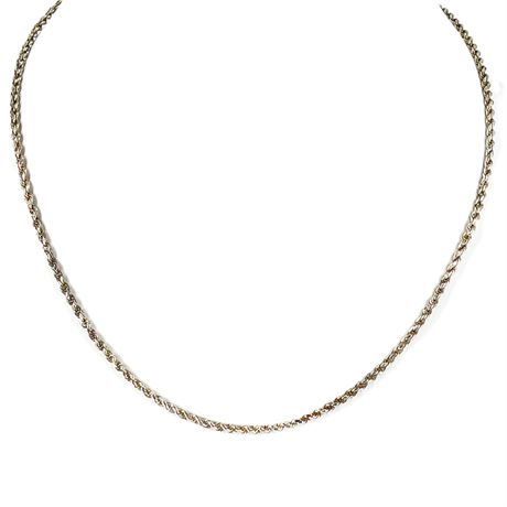 Vintage Sterling Silver Rope Chain Necklace – Marked 925 India