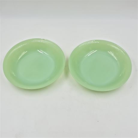 Two MCM Fire King jadite side dishes
