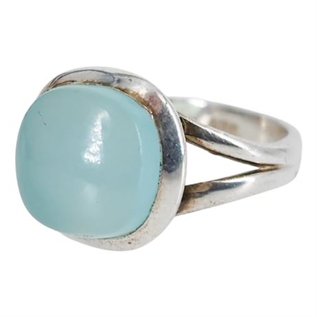 Sterling Silver Chalcedony Ring, Sz 6.5