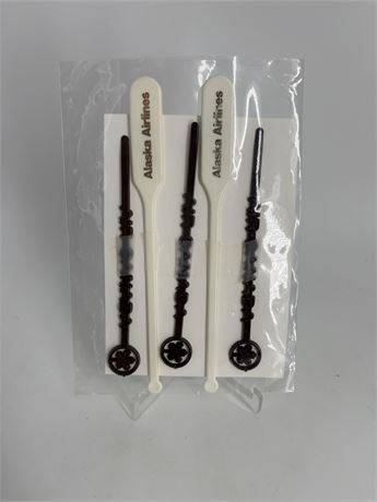 4 Alaskan Airlines Swizzle Sticks
