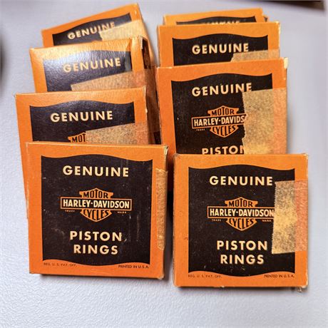 8 NOS WWII Military Surplus Harley Davidson Piston Ring Kits