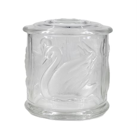 Vintage Gloria Vanderbilt Glass Swan Jar
