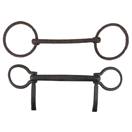 Lot of Two Antique Iron Horse Bits