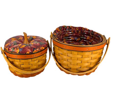 Longaberger Small & Medium Halloween Pumpkin Baskets
