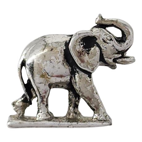 Signed Vintage SWANK Silver Tone Elephant Tie Tack