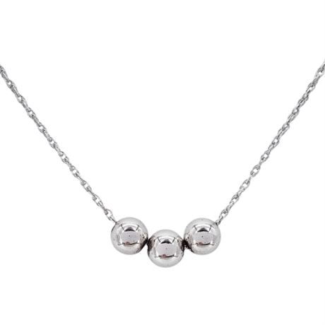 Vintage Silver Tone Add-A-Bead Style Necklace