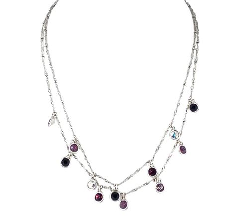 Amanda Blue Multicolored Two-Strand Necklace and Bracelet