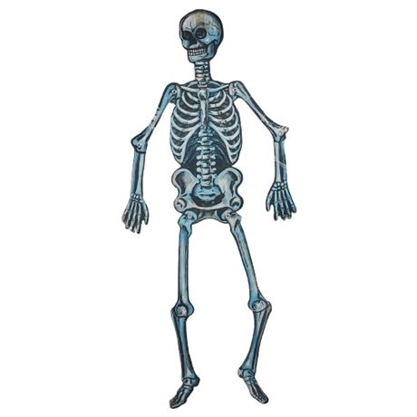 Vintage 24" Halloween Jointed Paper Skeleton Decor