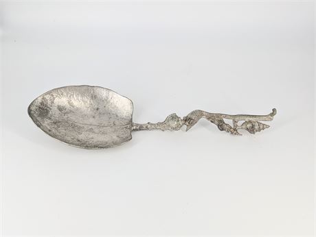 Don Drumm Signed Pewter Large Serving Spoon Seashells