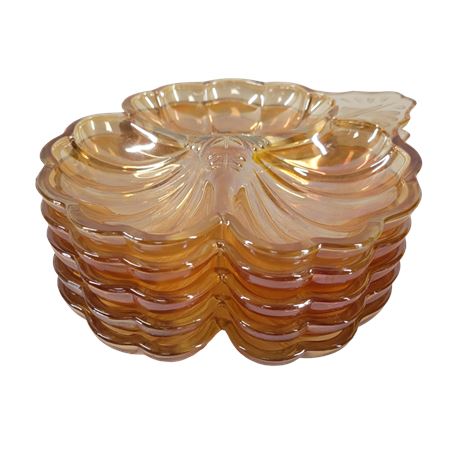 Jeannette Marigold, Clover Carnival Iridescent Glass Dishes - Set of 5