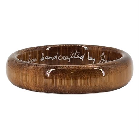 Signed Vintage HUPPKE Handcrafted Bamboo Bangle Bracelet