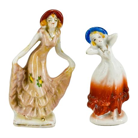 Vintage Occupied Japan Miniature Ceramic Lady Figurines