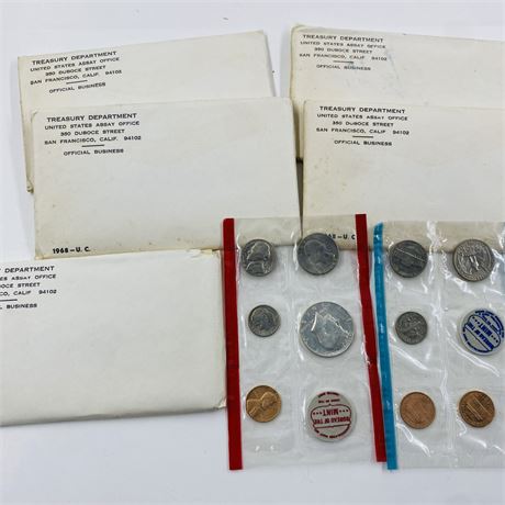 5 - 1968 P + D Mint Sets