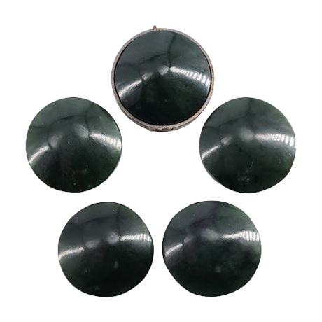 Five Loose Jade Gemstone 20mm Rounds