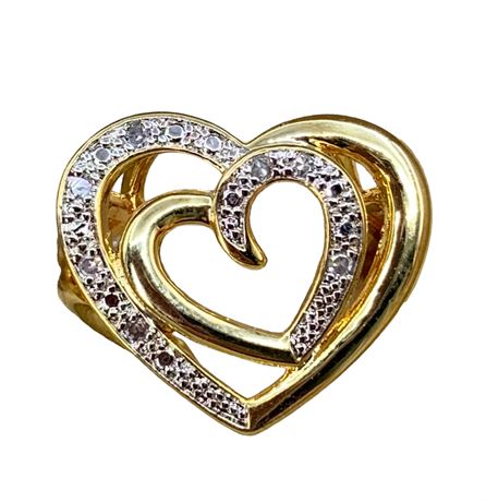 NEW JTV Openwork Heart Ring with Petite Diamonds
