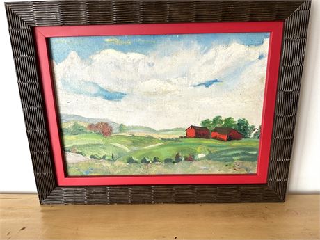 Original painting of barn scene
