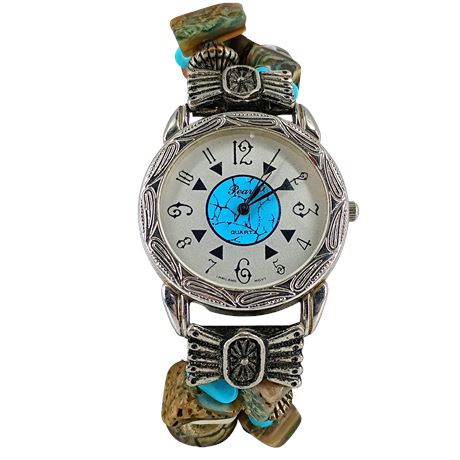 Southwestern-Style Beaded Wrap Watch – Quartz