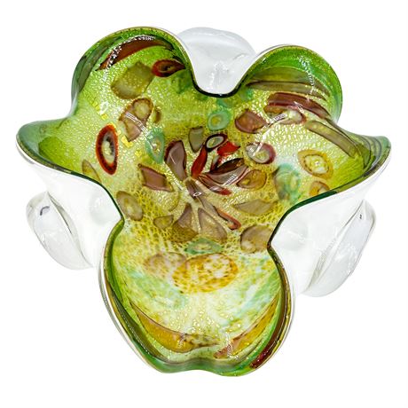 Vintage Murano Tutti Frutti Art Glass Bowl