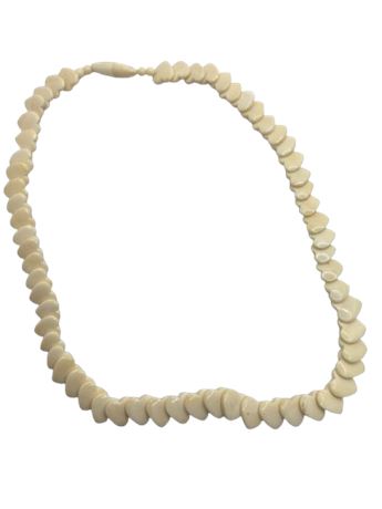 Hawaiian style plastic hearts, beaded necklace