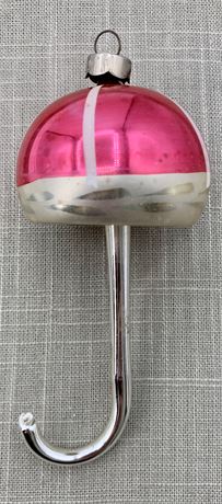 Large 6” Mid Century Mercury Glass Umbrella Ornament
